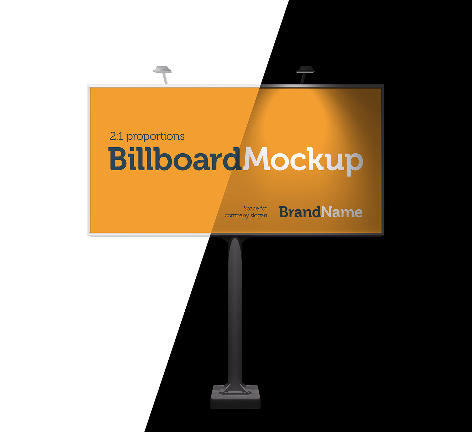 Billboard Mock-Ups. Day &amp; night view