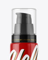 Glossy Cosmetic Bottle with Pump Mockup Glossy Cosmetic Bottle with Pump Mockup