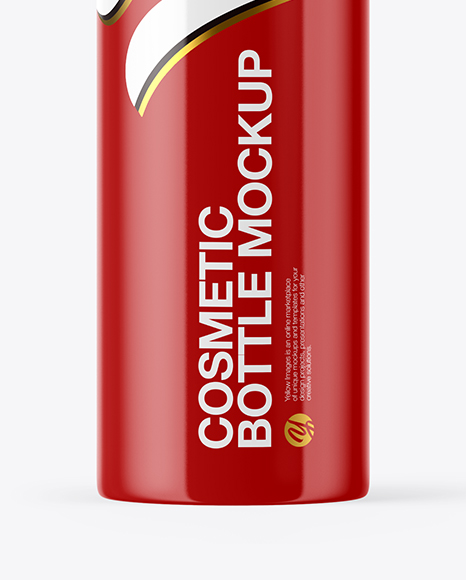 Glossy Cosmetic Bottle with Pump Mockup Glossy Cosmetic Bottle with Pump Mockup