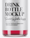 Clear Glass Pink Drink Bottle Mockup Clear Glass Pink Drink Bottle Mockup