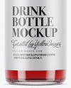 Clear Glass Red Drink Bottle Mockup Clear Glass Red Drink Bottle Mockup
