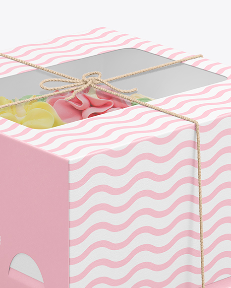 Box with Cake Mockup