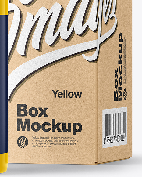 Glossy Pills Bottle with Box Mockup