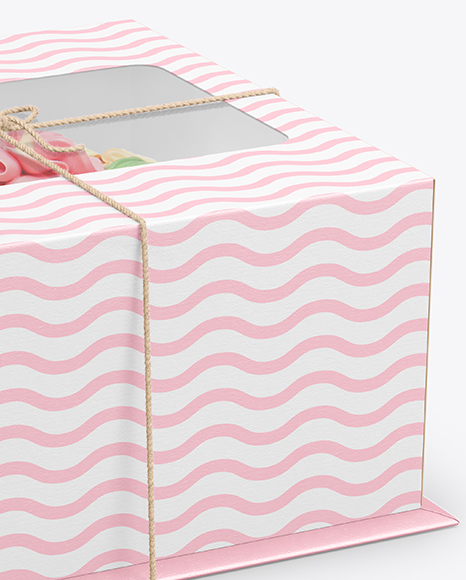 Box with Cake Mockup