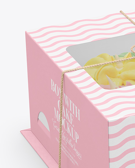 Box with Cake Mockup