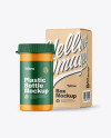 Matte Pills Bottle with Box Mockup