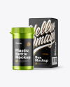 Metallic Pills Bottle with Box Mockup Metallic Pills Bottle with Box Mockup