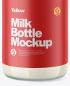 Glass Milk Bottle Mockup