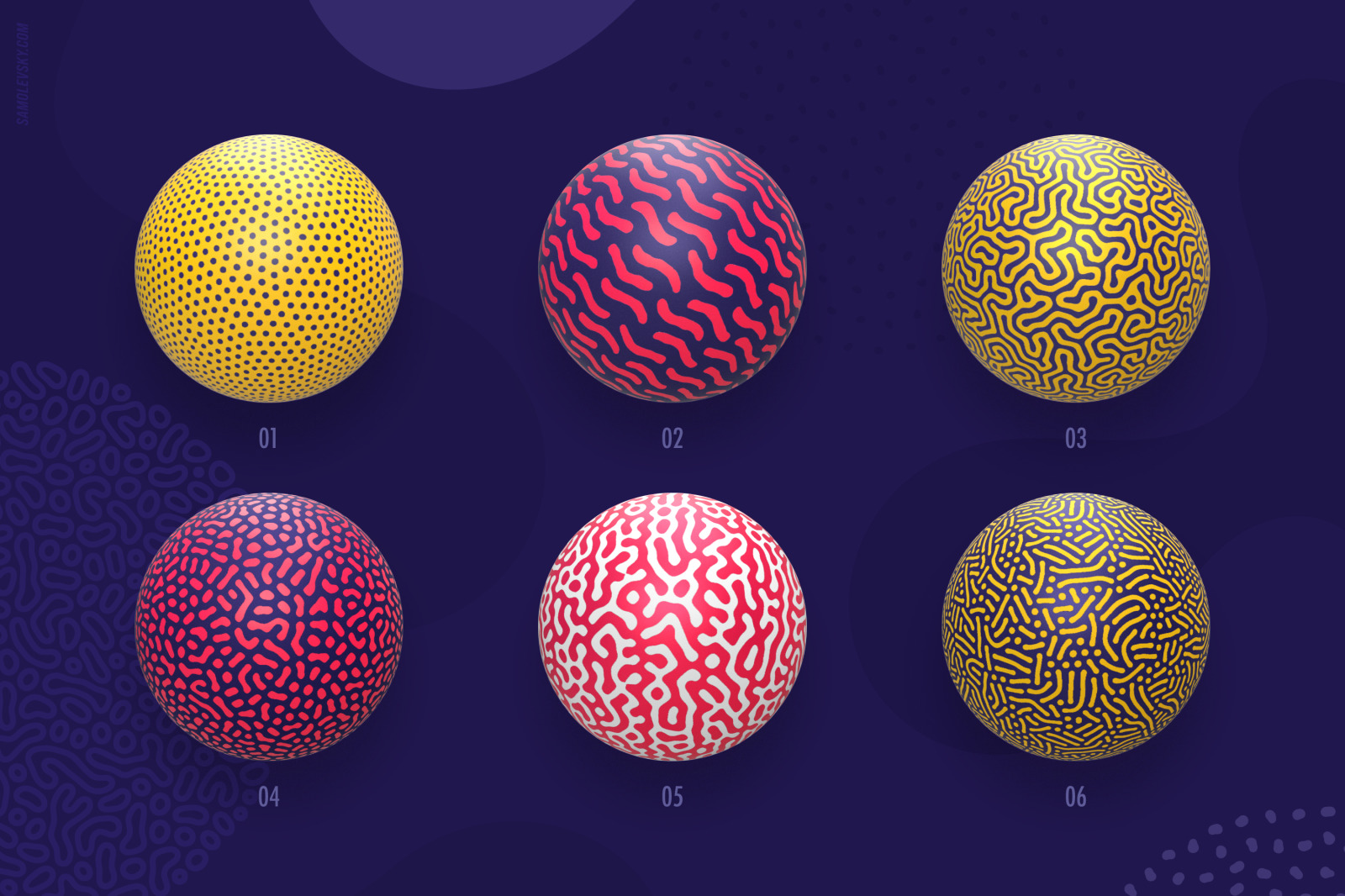 Organic shapes bundle – 180 seamless textures, brushes &amp; design elements