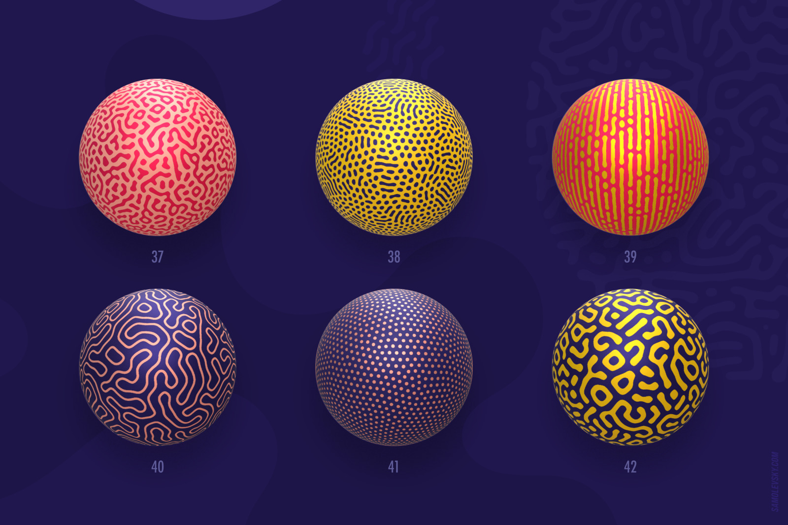 Organic shapes bundle – 180 seamless textures, brushes &amp; design elements