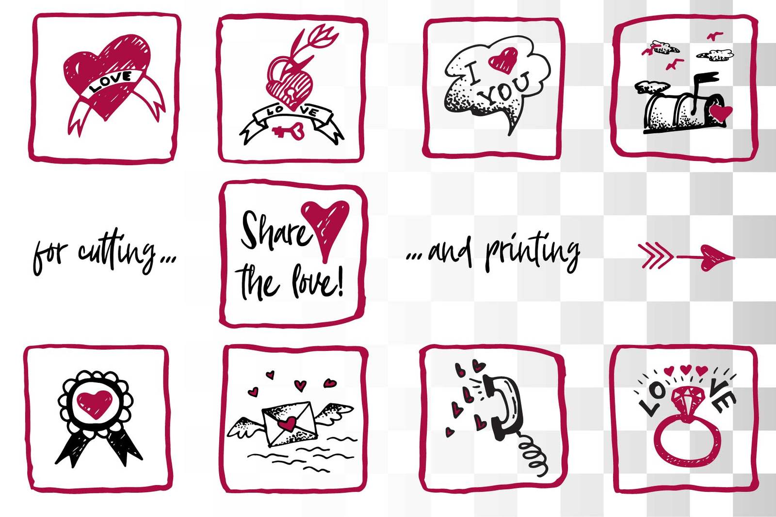 Lovely valentines day set - #4 SVG collection