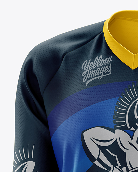 Men’s MTB Trail Jersey LS mockup (Half Side View)