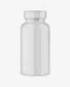 Glossy Plastic Pills Bottle Mockup - Front View