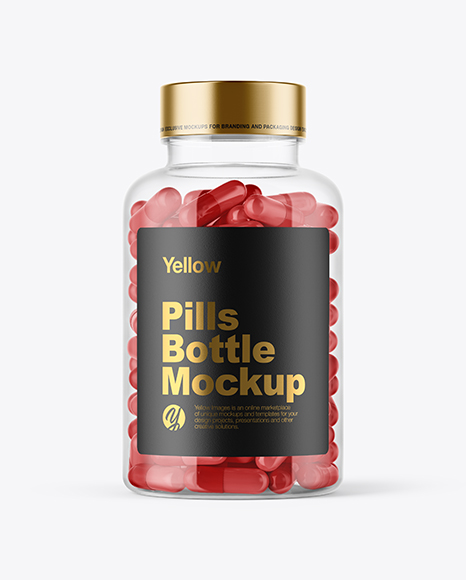 Clear Pills Bottle Mockup