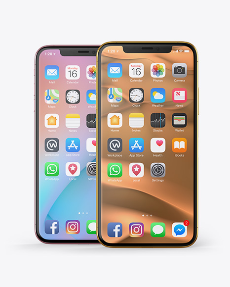 Two Apple iPhones X Mockup