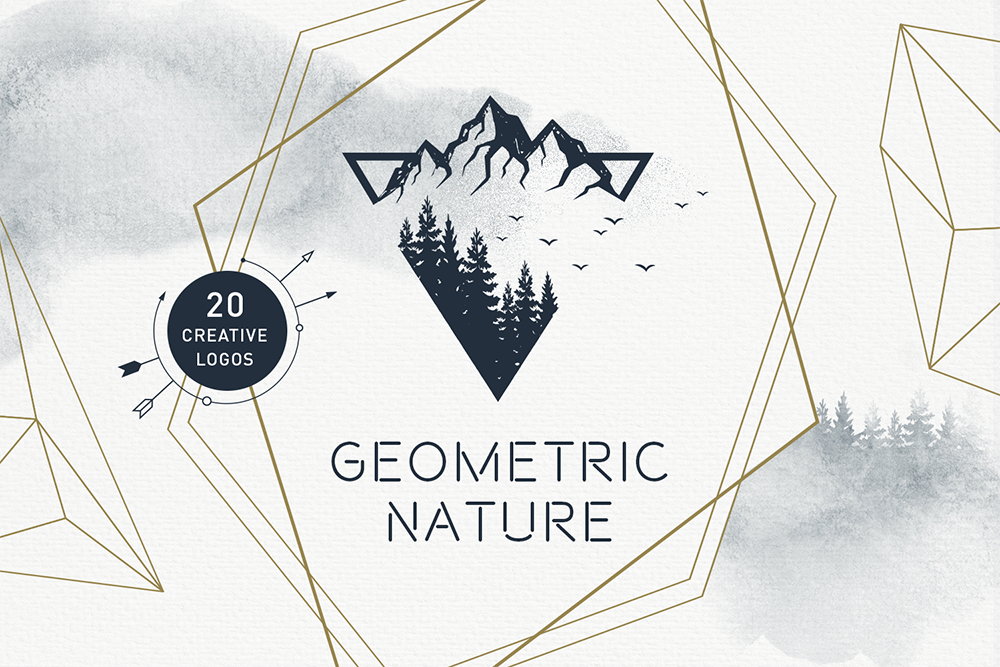 Geometric Nature. 20 Greative Logos Geometric Nature. 20 Greative Logos