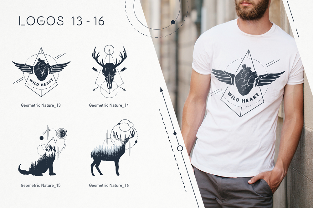 Geometric Nature. 20 Greative Logos Geometric Nature. 20 Greative Logos