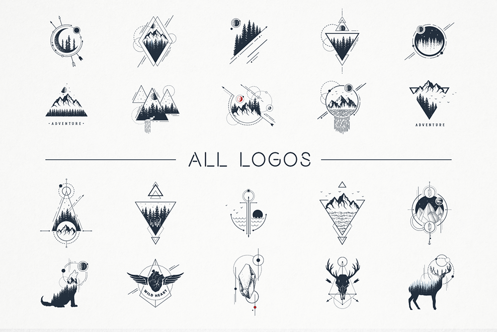 Geometric Nature. 20 Greative Logos