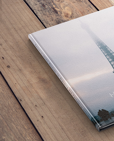 Hardcover Book w/ Leather Cover Mockup