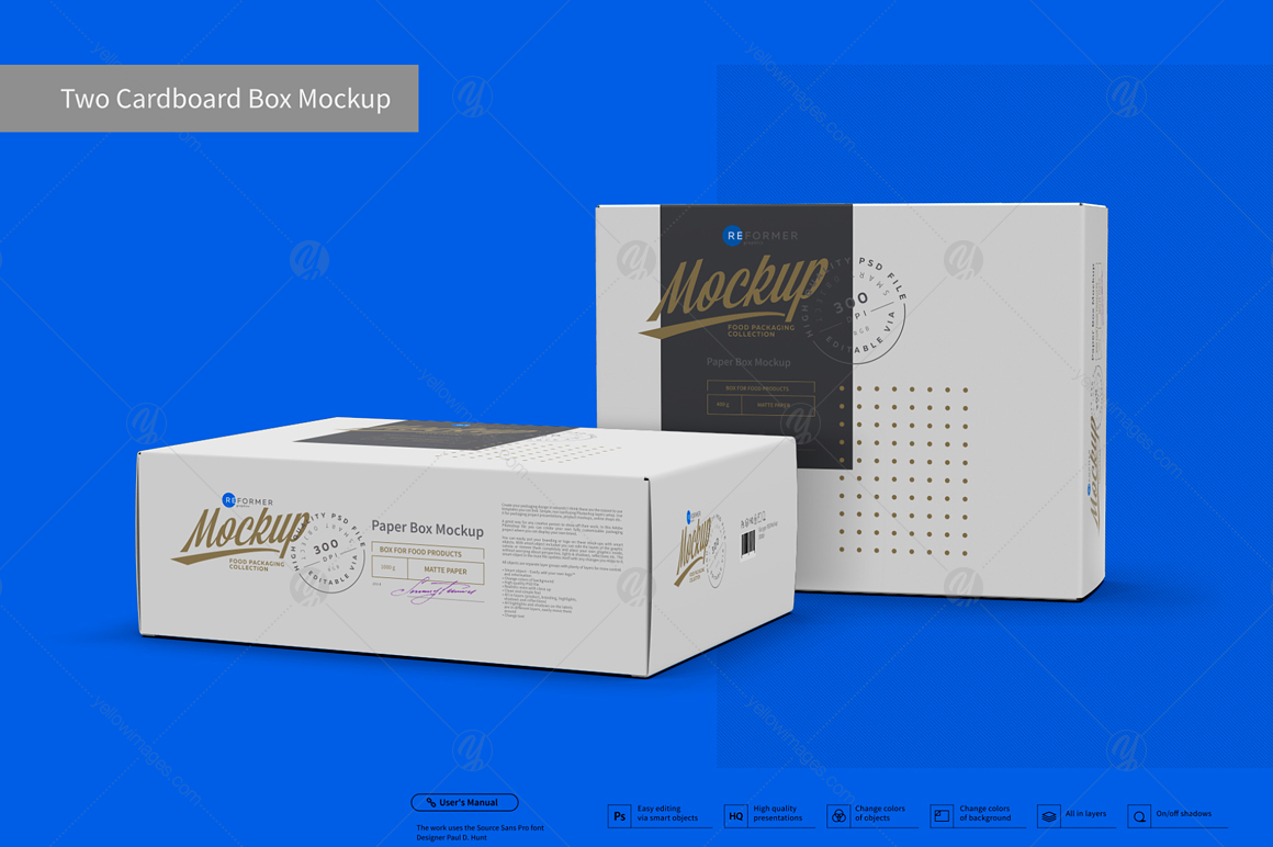 Two Cardboard Box Mockup Two Cardboard Box Mockup