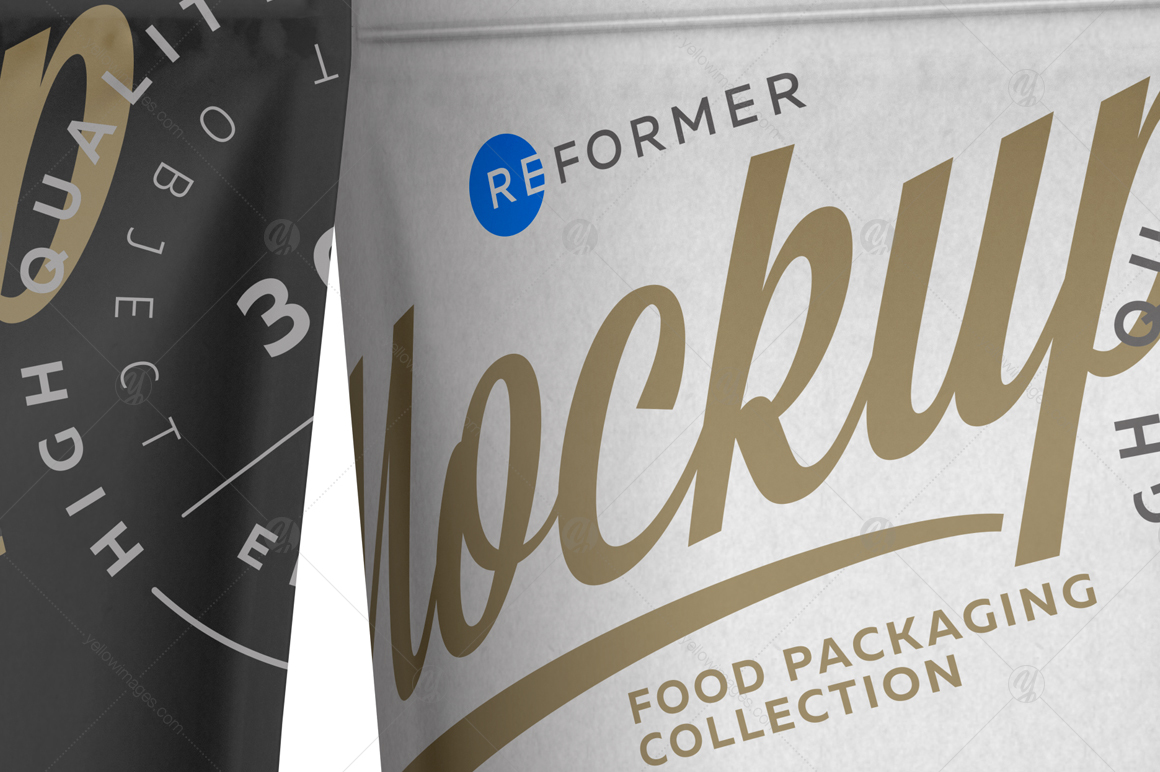 Three Paper Doy-Pack Pouch Mockup Three Paper Doy-Pack Pouch Mockup