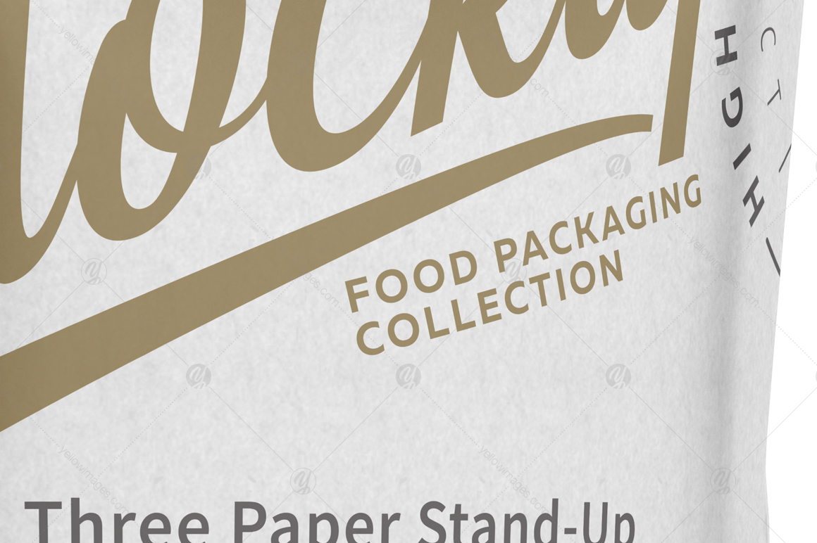 Three Paper Stand-Up Pouch Mockup Three Paper Stand-Up Pouch Mockup