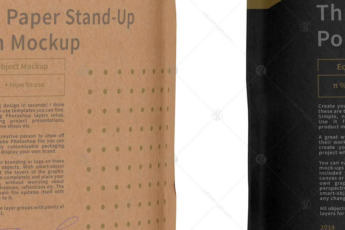 Three Paper Stand-Up Pouch Mockup