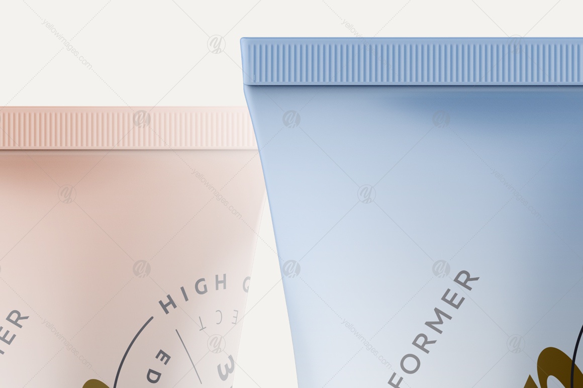 3 Glossy Cosmetic Plastic Tube Mockup 3 Glossy Cosmetic Plastic Tube Mockup
