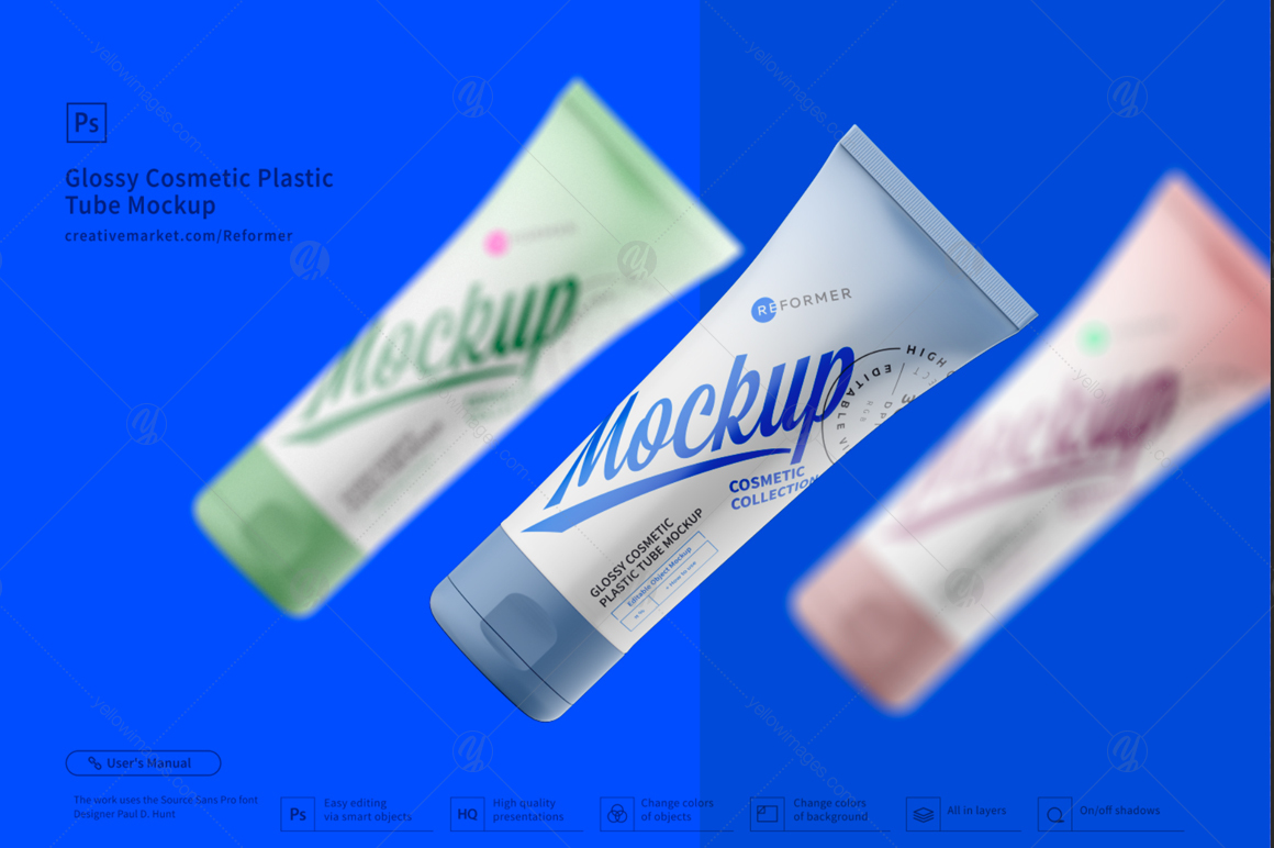 Cosmetic Plastic Tube Mockup Poster Cosmetic Plastic Tube Mockup Poster