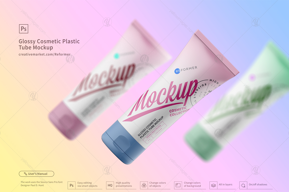 Cosmetic Plastic Tube Mockup Poster