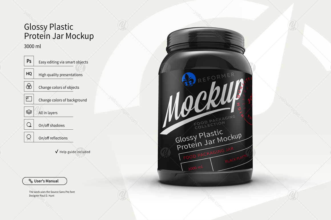 Plastic Protein Jar 2 Mock-Ups Files