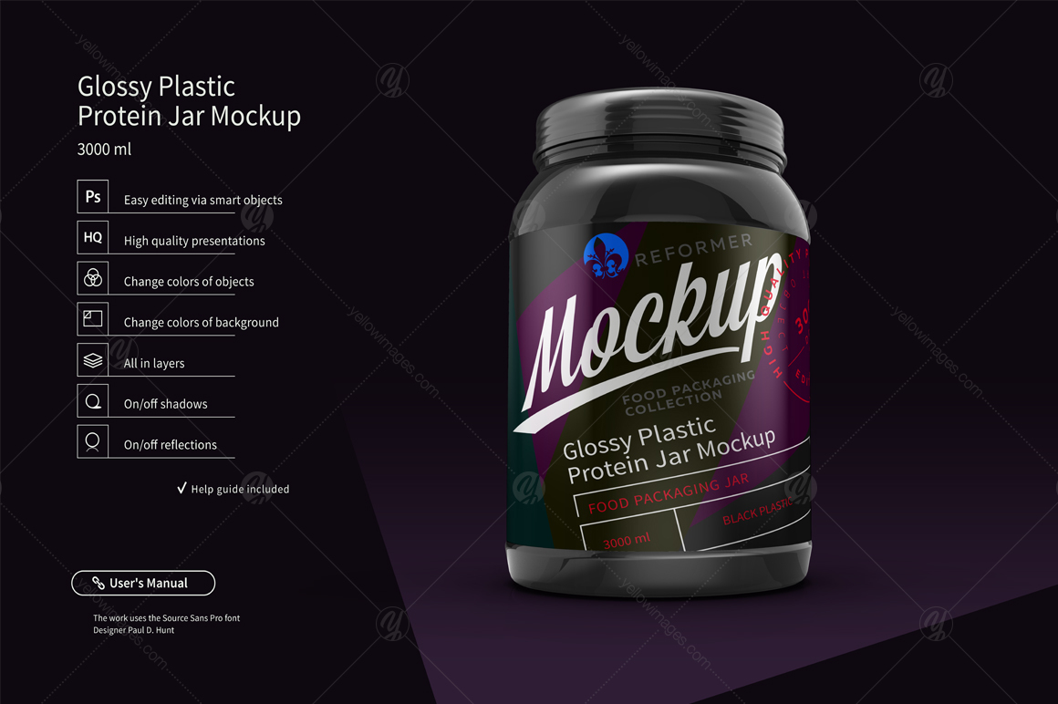 Plastic Protein Jar 2 Mock-Ups Files