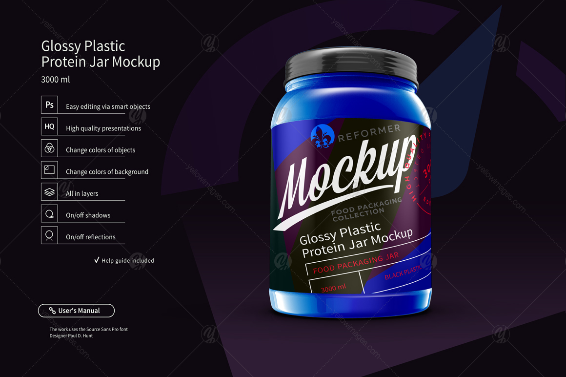 Plastic Protein Jar 2 Mock-Ups Files