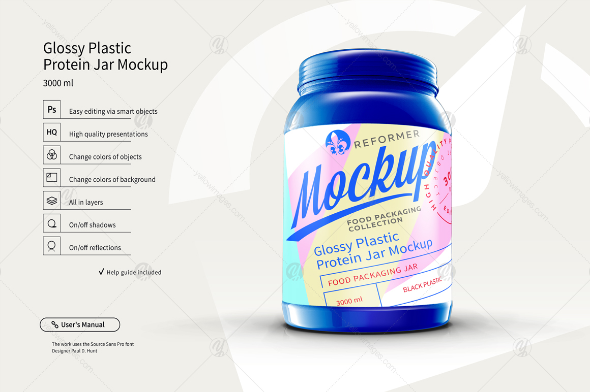 Plastic Protein Jar 2 Mock-Ups Files