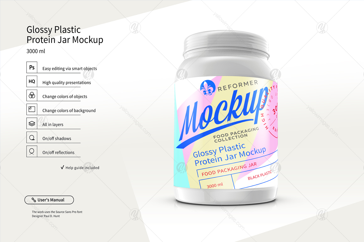 Plastic Protein Jar 2 Mock-Ups Files