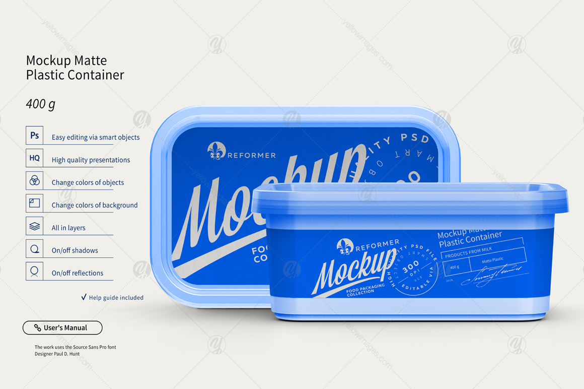 400g Plastic Container Mockup