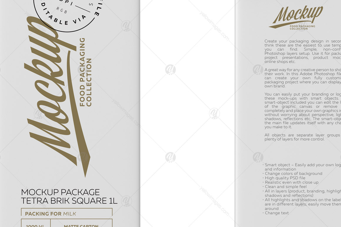 Mockup Poster Package Tetra Brik Square 1L