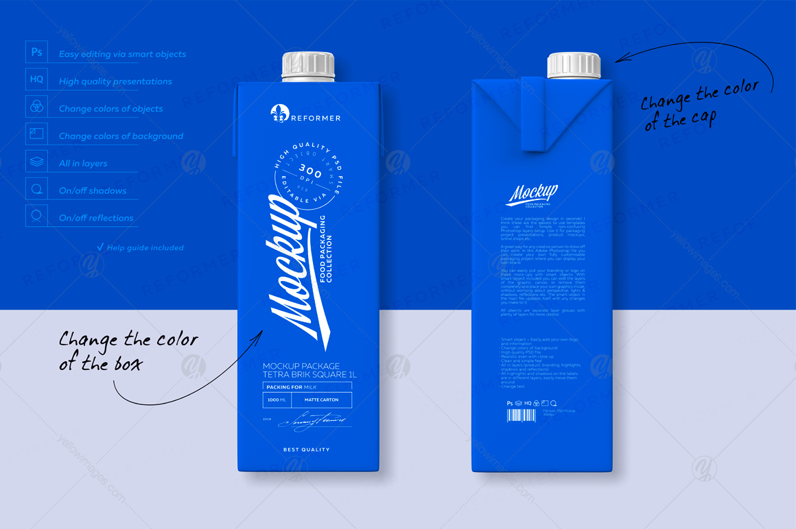 Mockup Poster Package Tetra Brik Square 1L