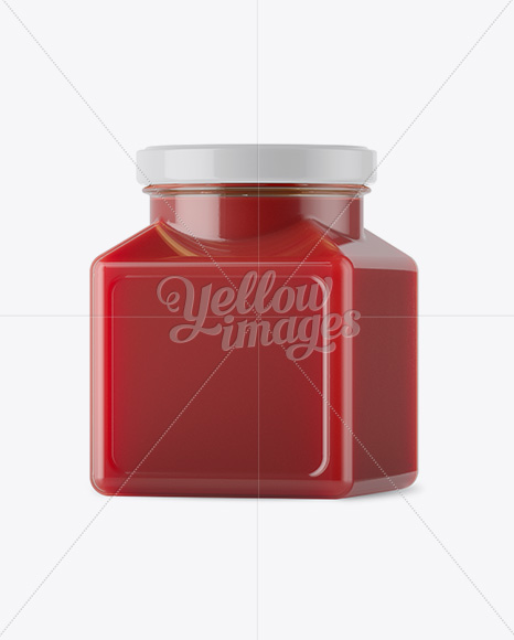 Glass Berry Jam Jar Mockup