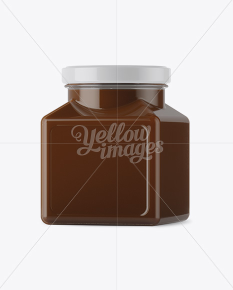 Glass Chocolate Spread Jar Mockup