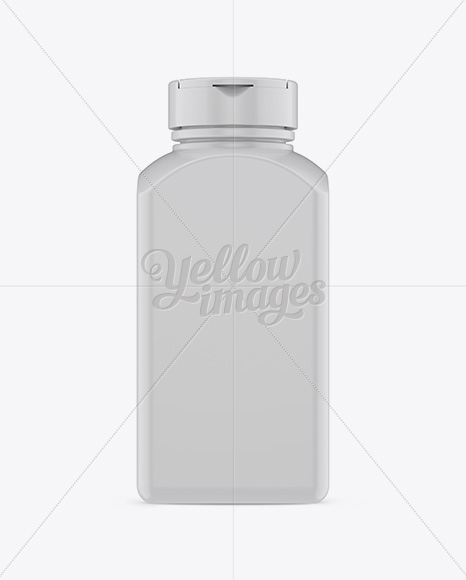 Plastic Pills Bottle Mockup - Front View (Eye-Level Shot)