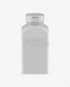 Plastic Pills Bottle Mockup - Front View (High-Angle Shot)