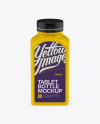 Plastic Pills Bottle Mockup - Front View (High-Angle Shot)