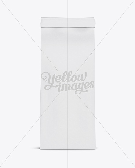 Paper Bag w/ a Paper Tin-Tie Mockup - Front View