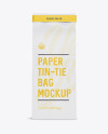 Paper Bag w/ a Plastic Tin-Tie Mockup - Front View