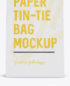 Paper Bag w/ a Plastic Tin-Tie Mockup - Front View