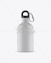 330ml Glossy Sport Bottle With Carabiner Mockup - Front View