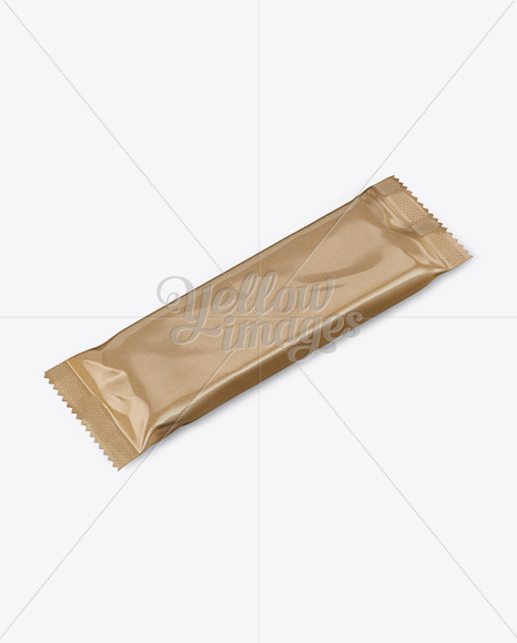 Kraft Snack Bar Mockup - Halfside View (High-Angle Shot) - Free