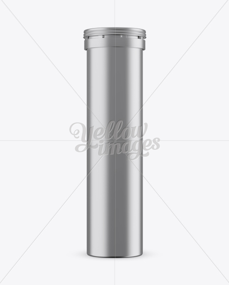 Metallic Effervescent Tablets Tube Mockup - Eye-Level Shot - Free