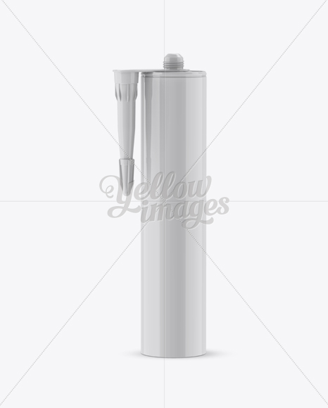 Opened Glossy Silicone Sealant Tube Mockup